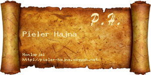 Pieler Hajna névjegykártya